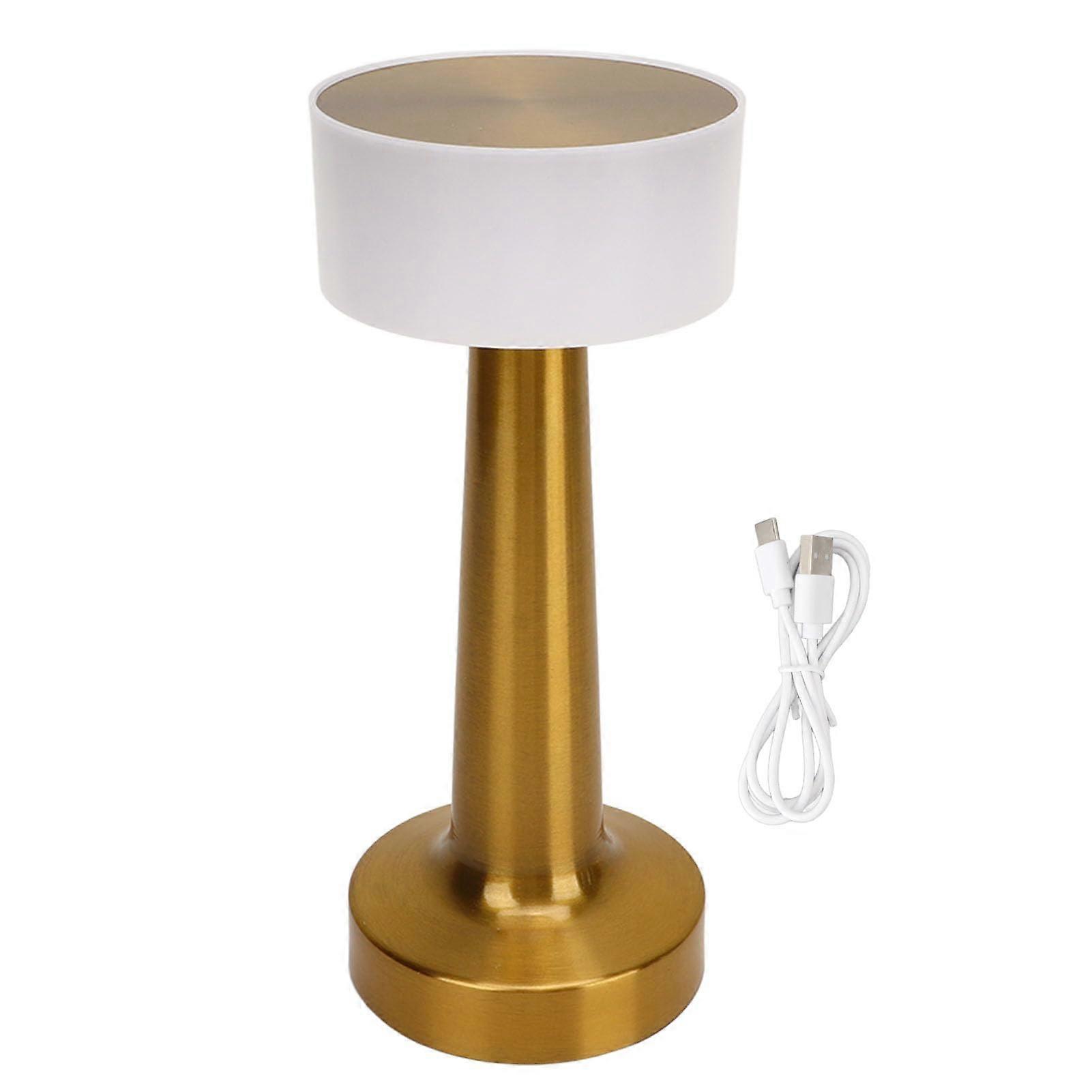 Table Lamp Touch Night Light with USB Charging, Retro Metal Bedside Lamp, 3 Color Adjustable Brightness for Bedroom and Home