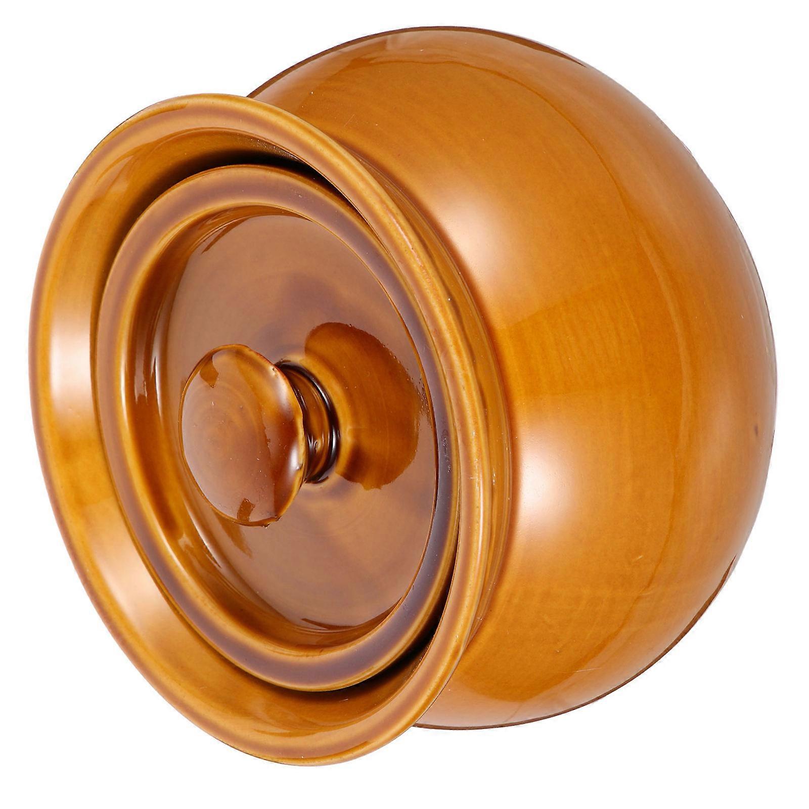 Ceramic Soup Bowl Set 2pcs Stewing Pot for Home Kitchen Use