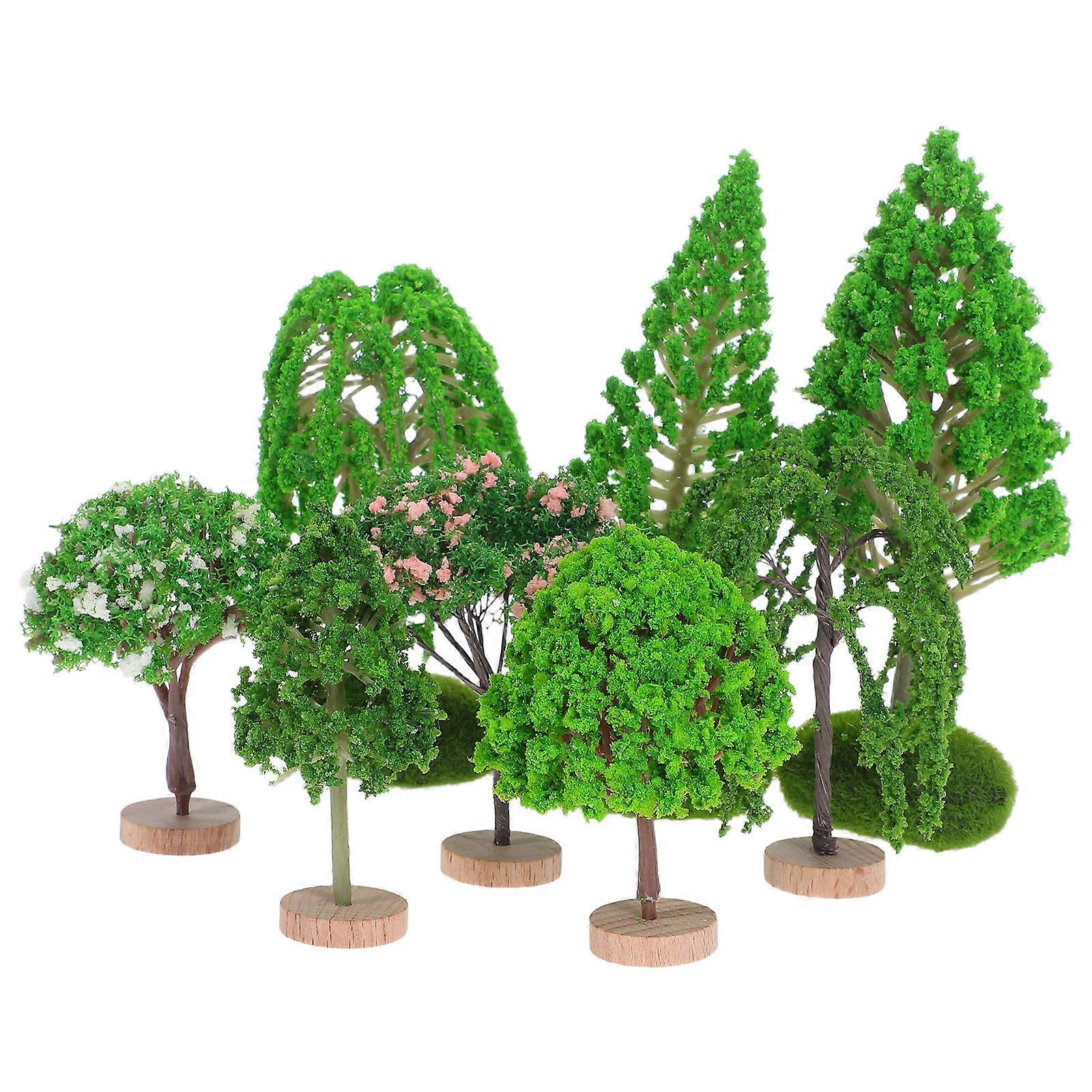 8pcs Modèle d’arbre réaliste Modèle de disposition de micropaysage Prop Artificiel Miniature Arbre Modélisation Prop