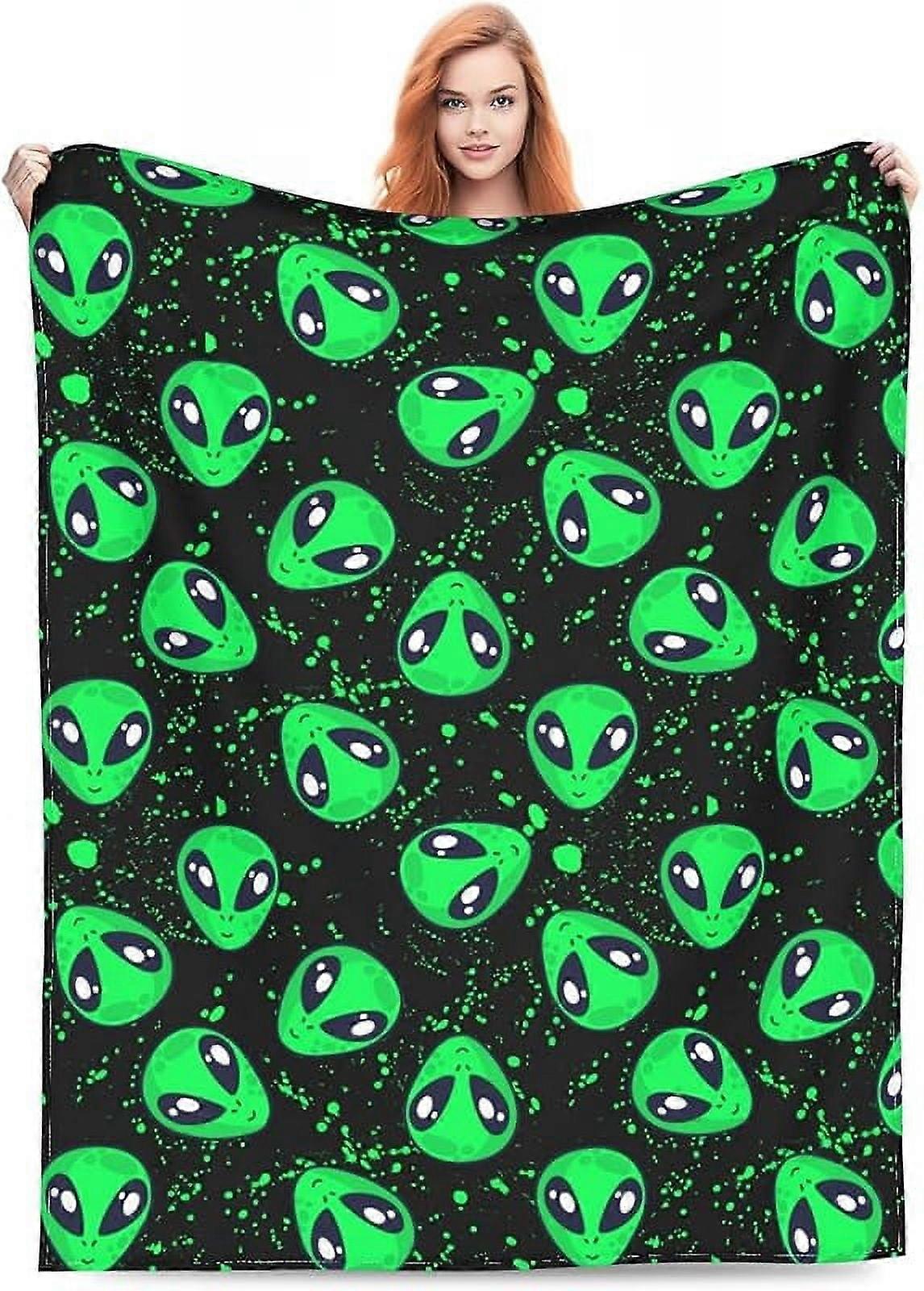 Alien Throw Blanket Soft Cozy Plush Warm Fleece Blanket for Sofa Couch Bed