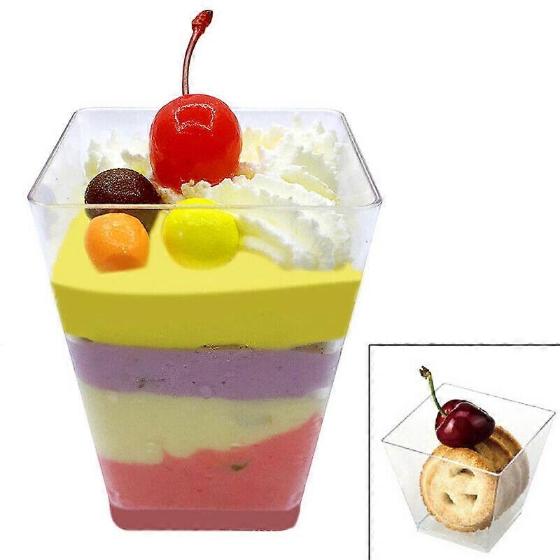 Sweet Dessert Cup Disposable Portion Cup for Containing Use 50Pcs Transparent