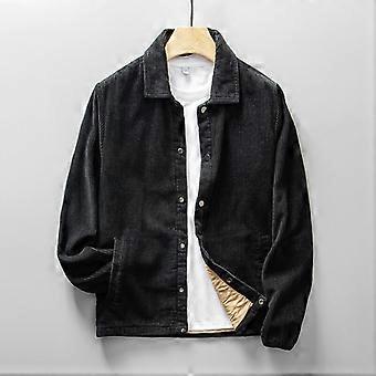 Men Corduroy Shirt Jacket with Pocket Button Down Collar Blouse Relaxed Fit