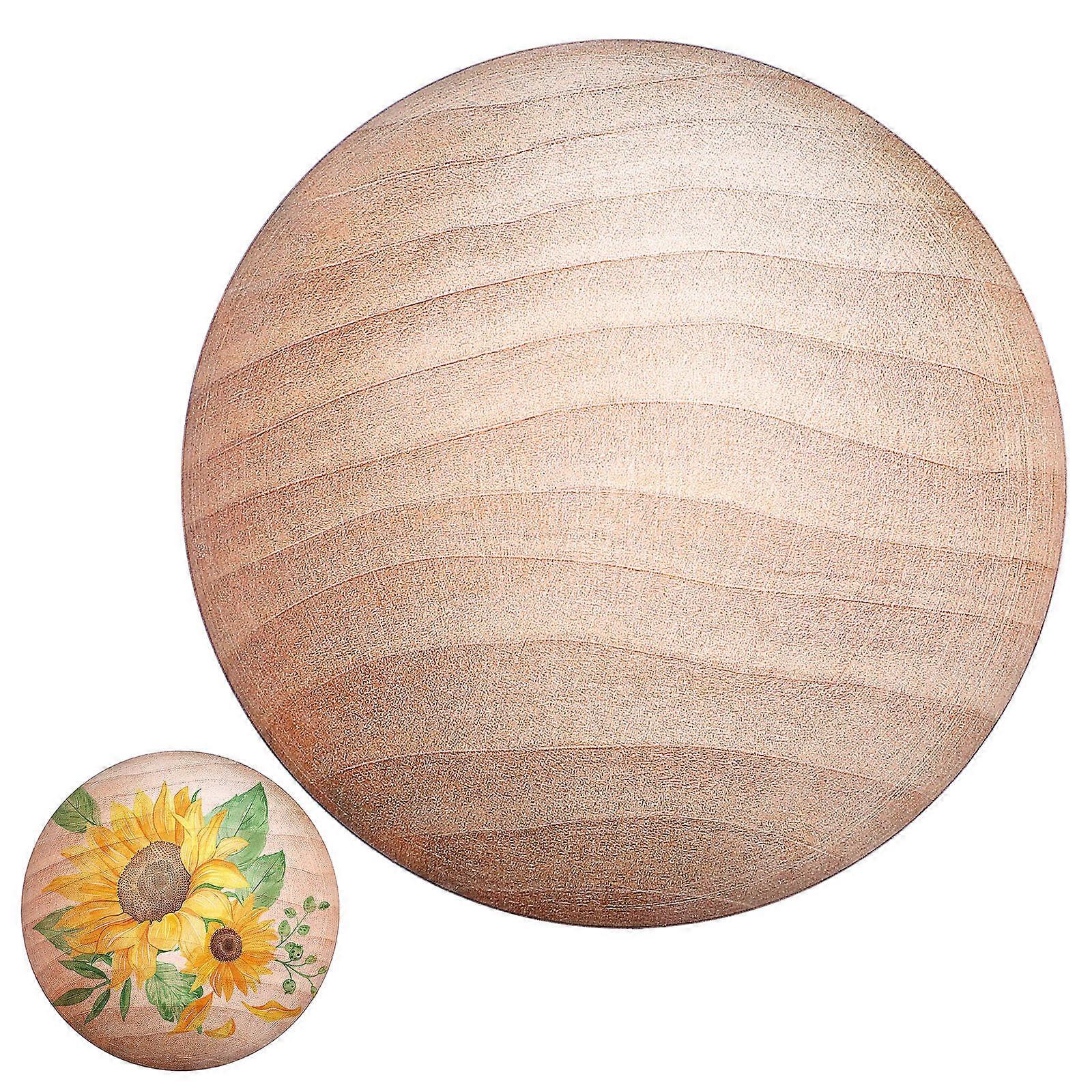 Beige Wooden Balls for Crafts DIY Use Solid Design Natural Texture Education Projects Standard Size