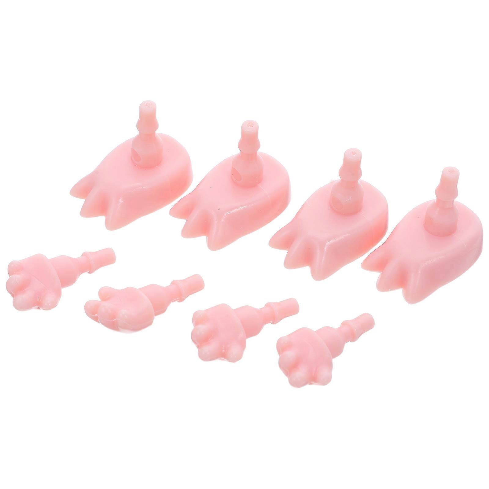 Assorted Color Plastic Doll Hands for Doll Making 4Sets Miniature Parts