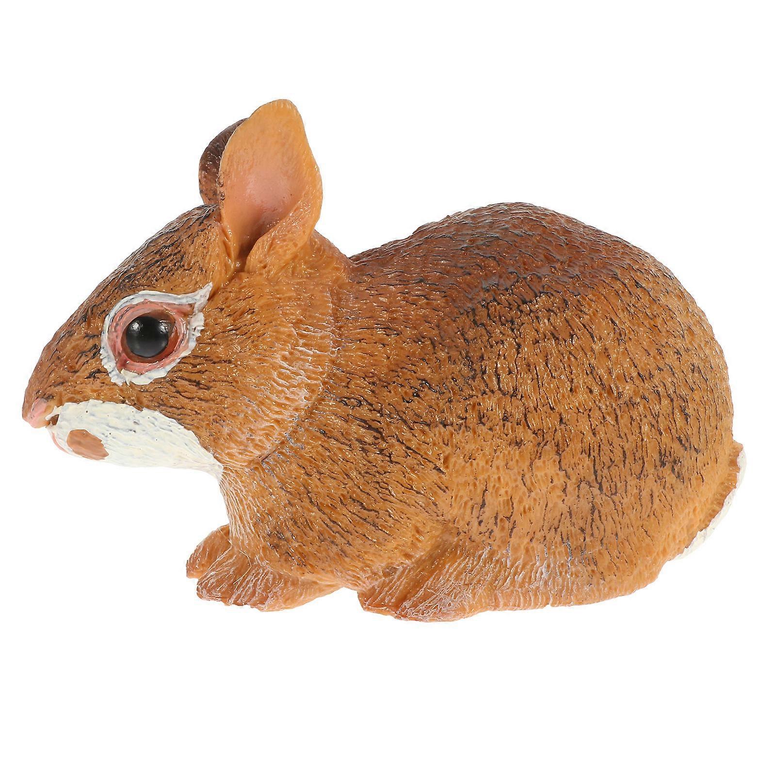 Brown Mini Rabbit Adornment for Home Decor Plastic Creative Rabbit Model 4.5 Inch