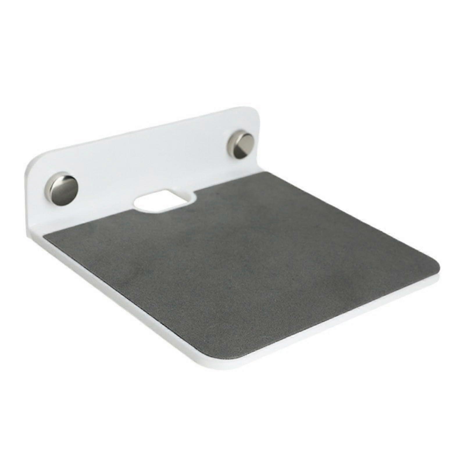 Acrylic Wall Mount Bracket for Surround Speakers, White Ceiling Stand Clamp with Rear Hook Hanger Plate, Compatible with Floating Wall Shelves