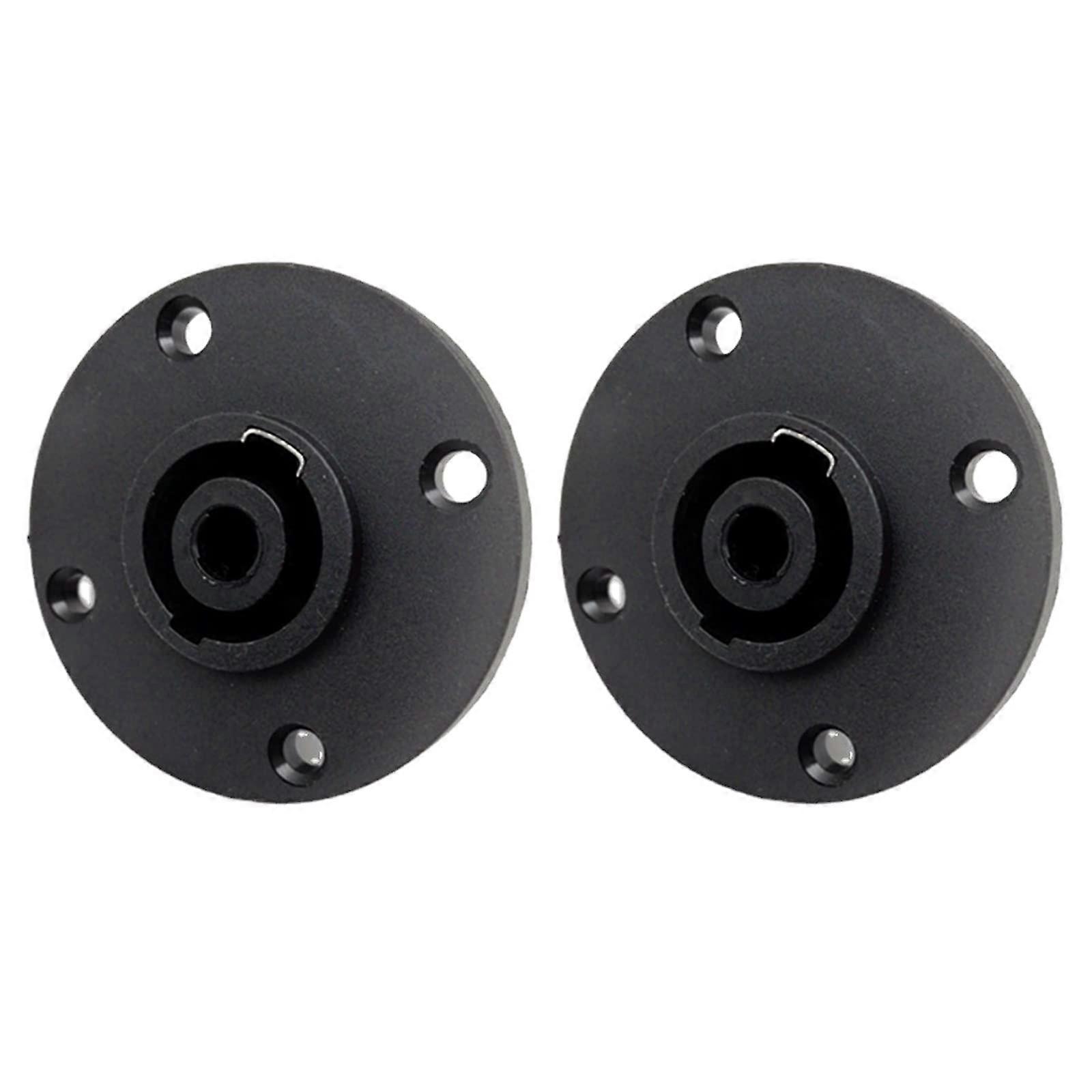 Twist Lock Plug Speaker Connector Heavy Duty Panel Mount 4Pin 4Round Female Set Of 2