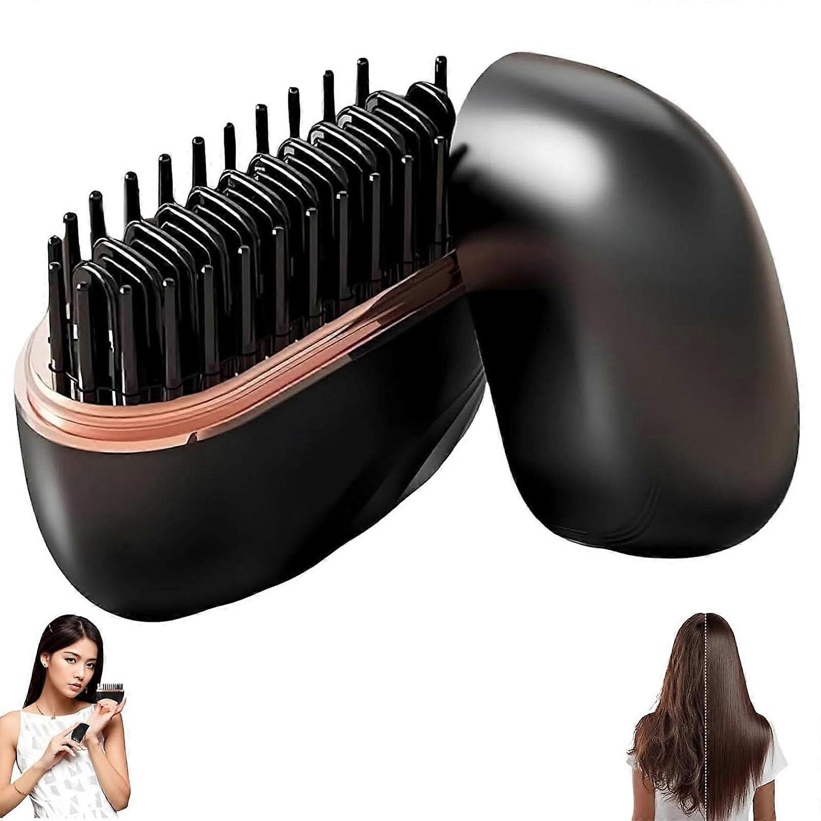 Mini Hair Straightener 2in1 Cordless Comb with 3 Heat Settings, 30s Fast Heat, TypeC, Travel Size
