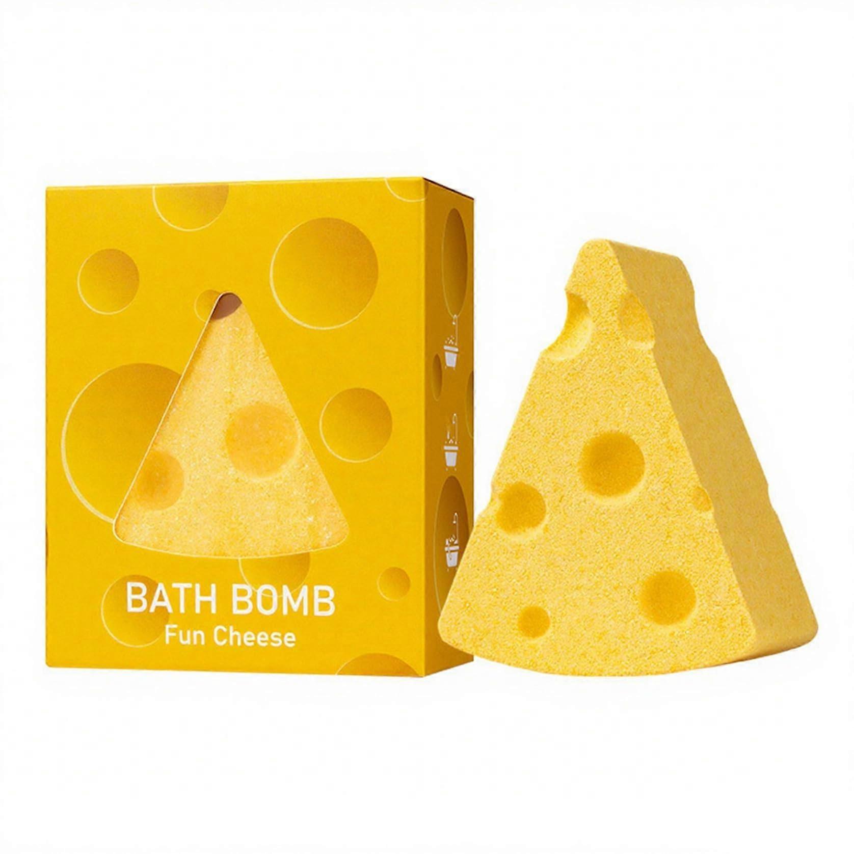 Cheese Shaped Moisturizing Bath Bomb 80g for Women with Deep Hydration and Large Bubble Release