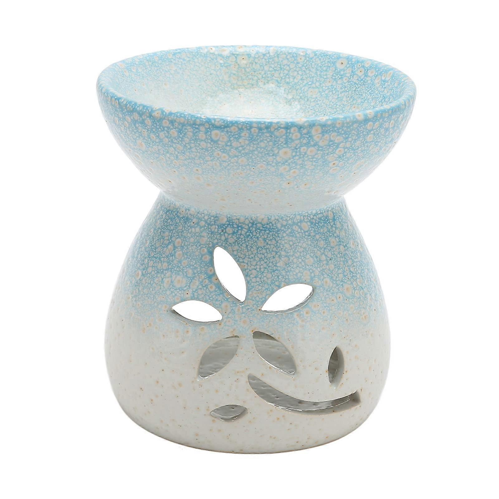 Essential Oil Burner Large Capacity Ceramic Aromatherapy Diffuser with White Tealight Holder for Home Decor