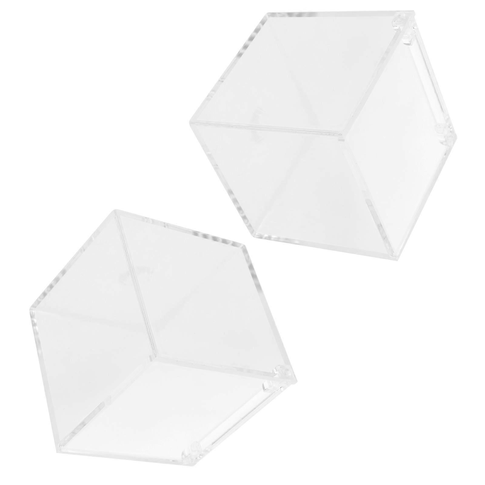 Acrylic Storage Box for Display Use 2Pcs Transparent Model Display Case
