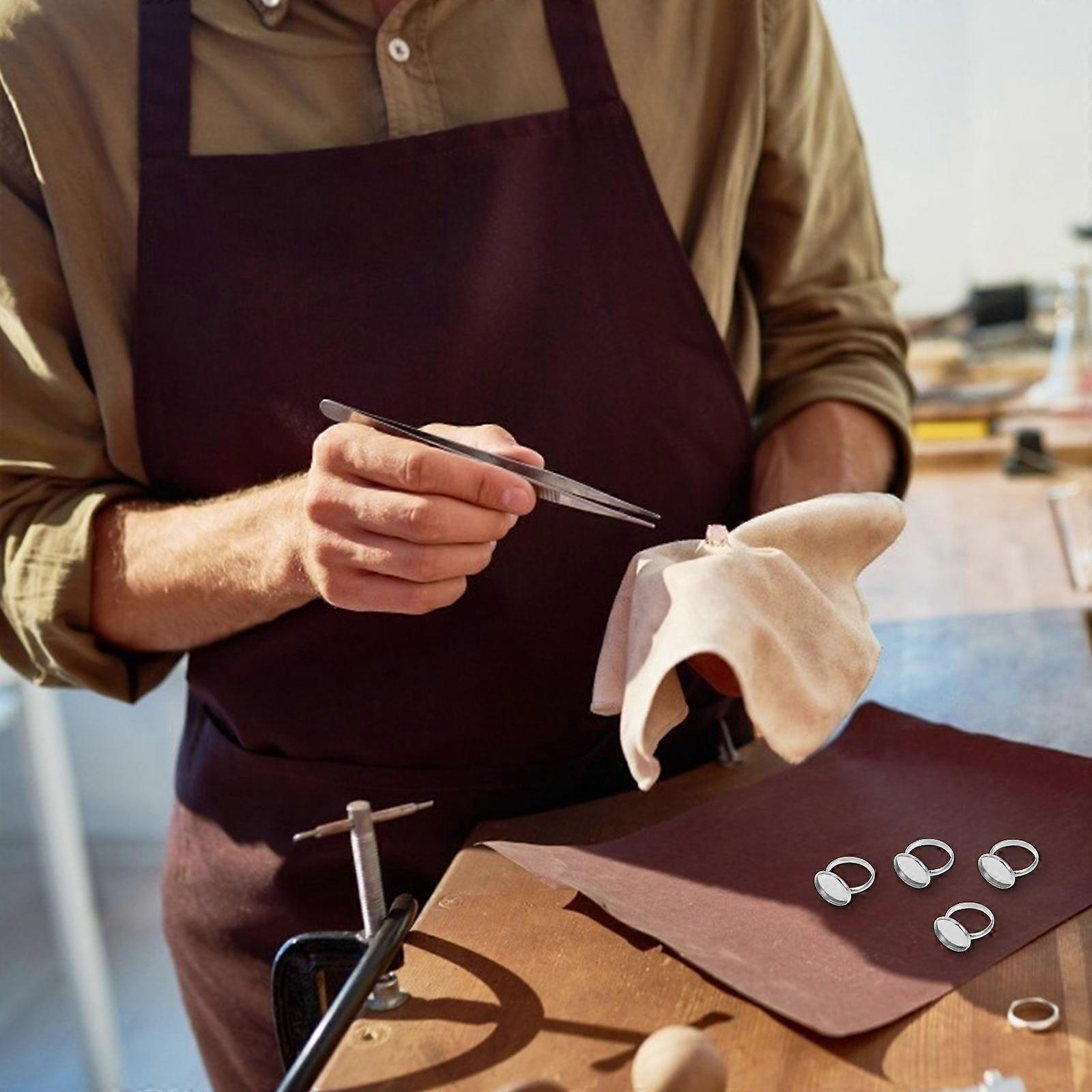 Stainless Steel Ring Holder Adjustable Ring Tray for DIY Use 10Pcs Silver