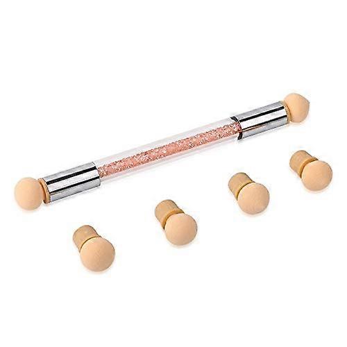 Nail Art Sponge Brush with Double Heads, Orange Gradient Pen Tool for Precise Manicure