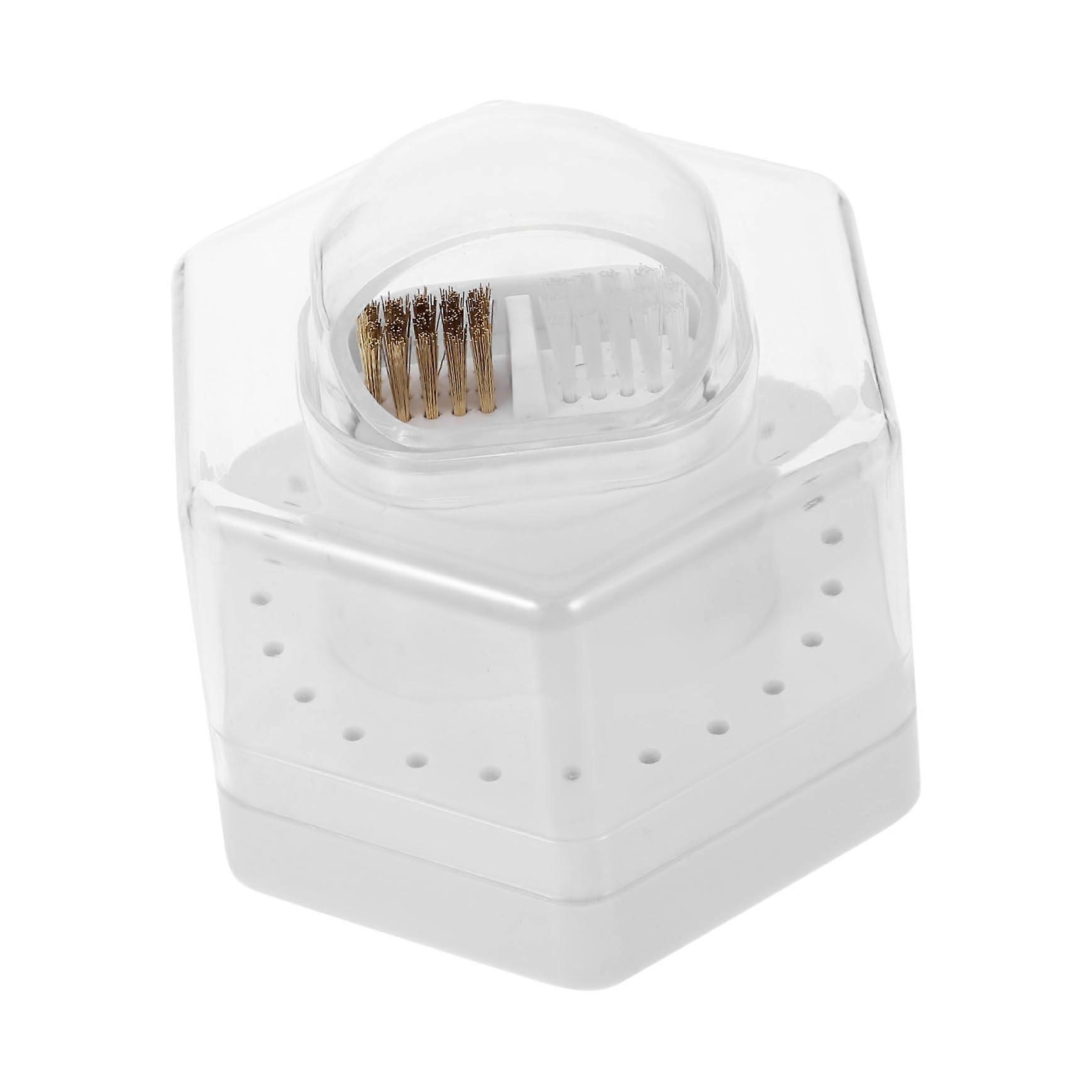 Nail Drill Bit Holder with Multiple Slots White Storage Case for Quick Access Salon Use