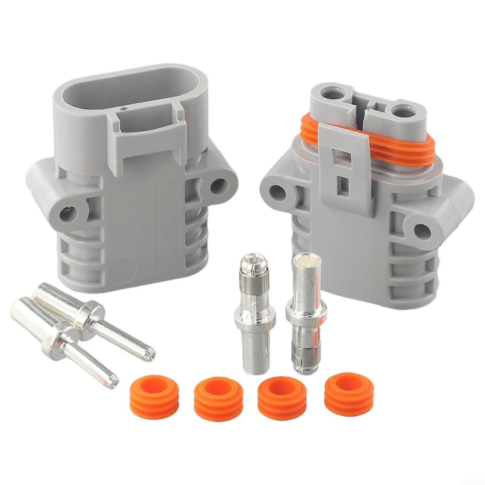 50 Amp 600V Forklift Battery Connectors Set 6 AWG Heavy Duty Quick Connect for Efficient Power