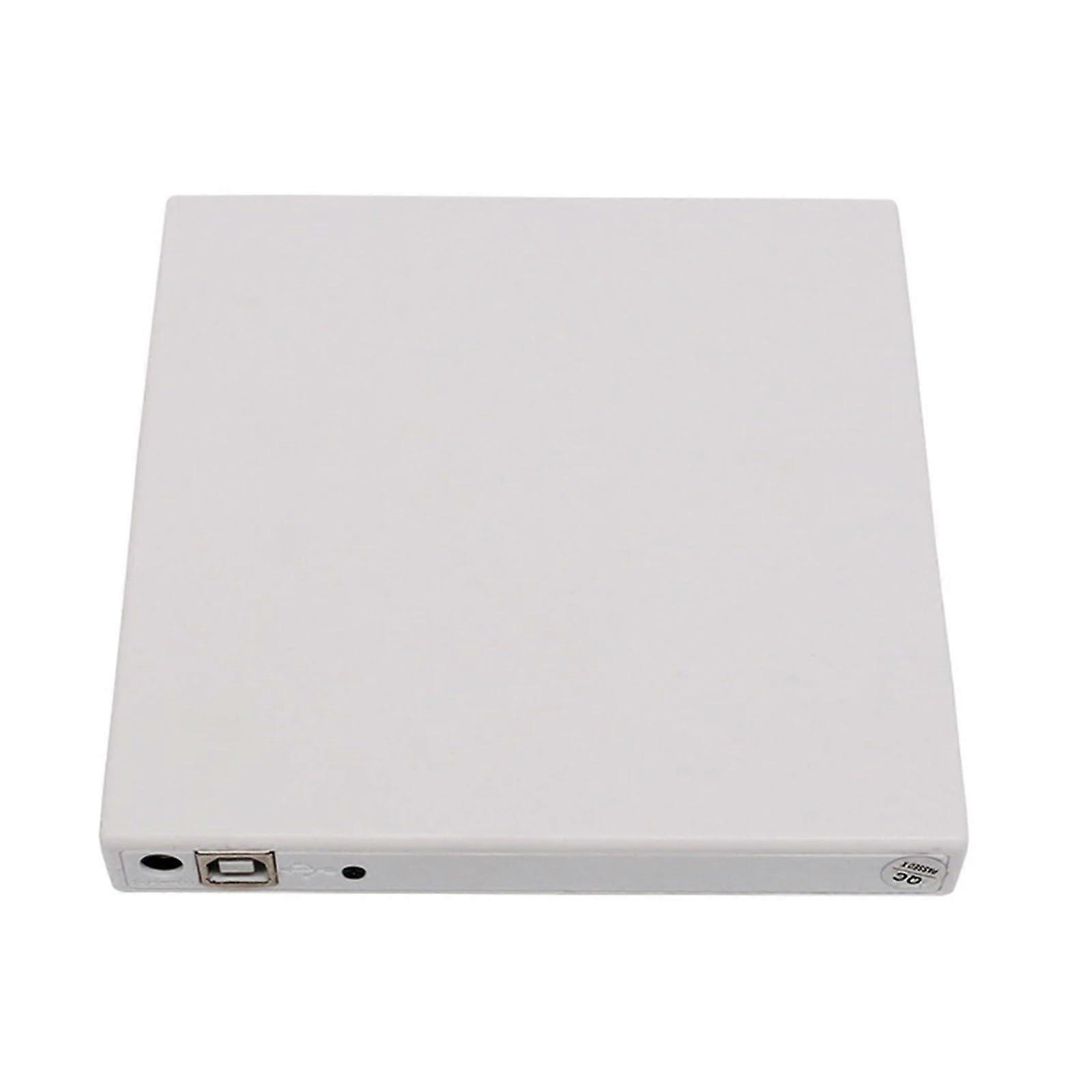 External DVD Drive USB 2.0 Slim CD DVD RW Burner Speed Optical Reader for Laptop PC Mac White