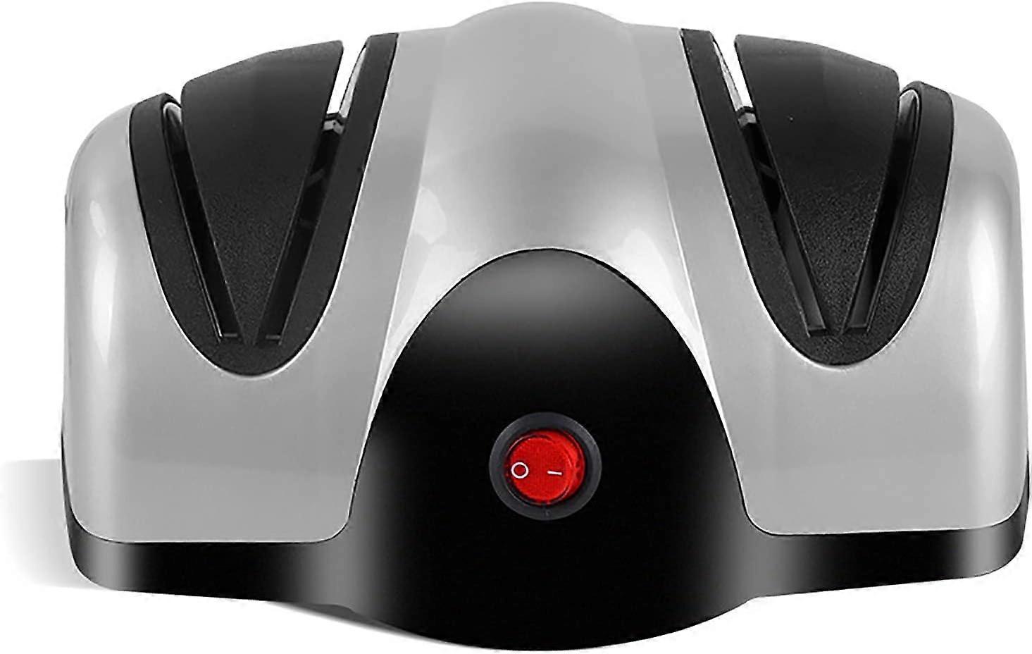 Electric Knife Sharpener with Quick Blade Revival, Ergonomic Grip, 21x8.5cm Silver Kitchen Tool