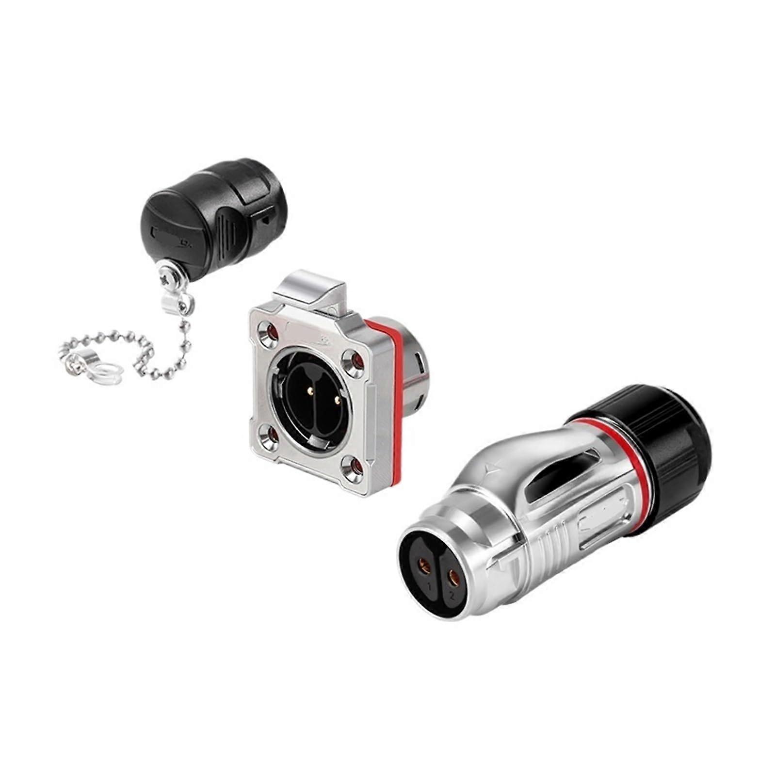 BD20 Metal Aviation Connector 2 Core Secure Reverse Mount Industrial Plug 5V for Solar Automation