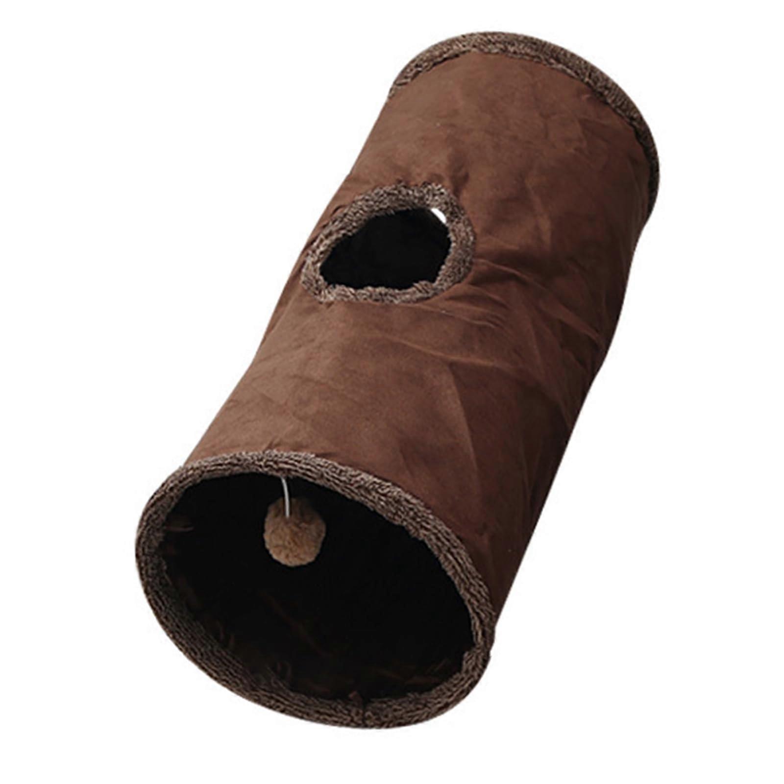 Foldable Plush Cat Tunnel with Crinkle Lining for Indoor Cats and Active Play