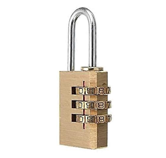 3 Digit Brass Combination Padlock Heavy Duty Protection Secure Code Resettable Safety Lock