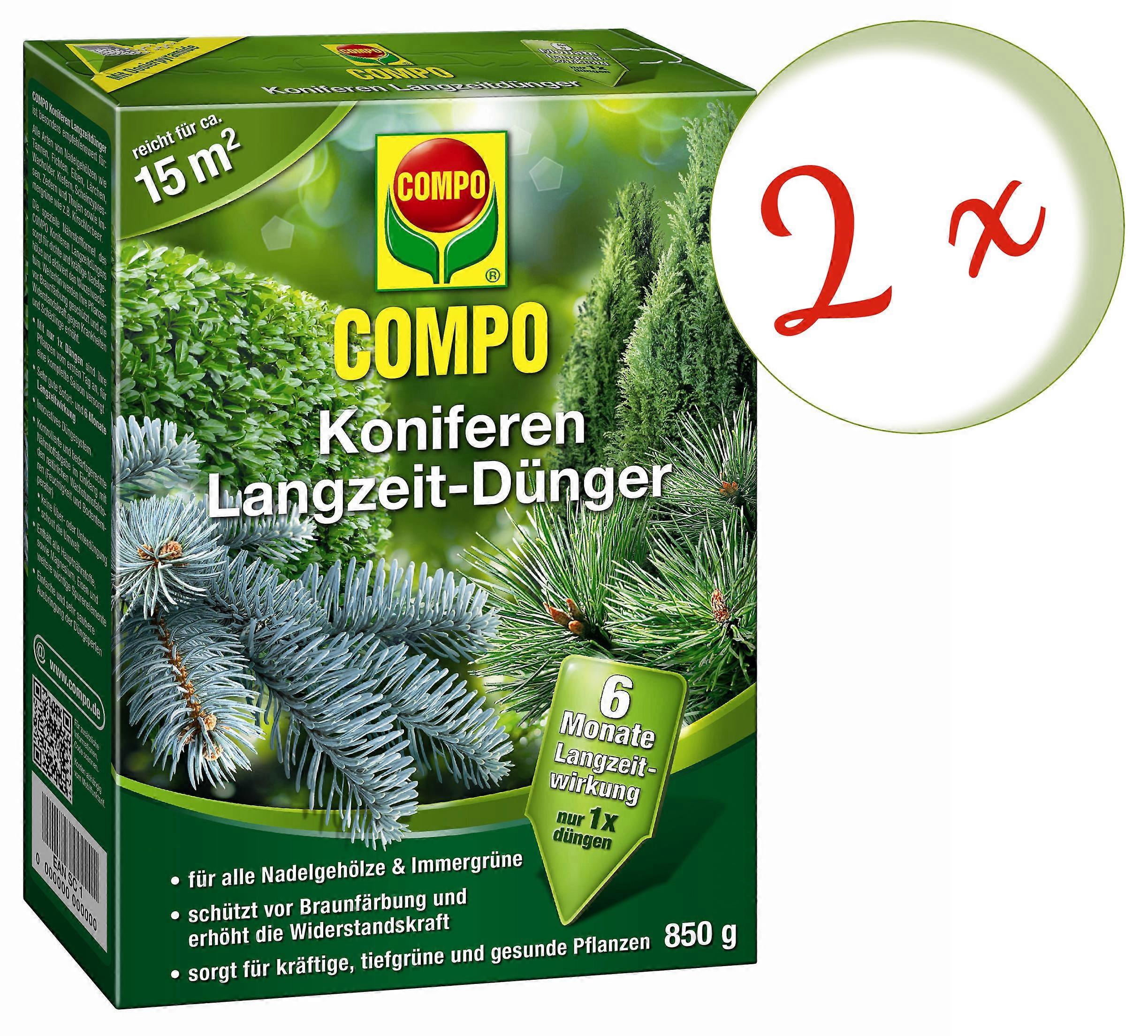 2 x COMPO conifers slow-release fertilizer, 850 g