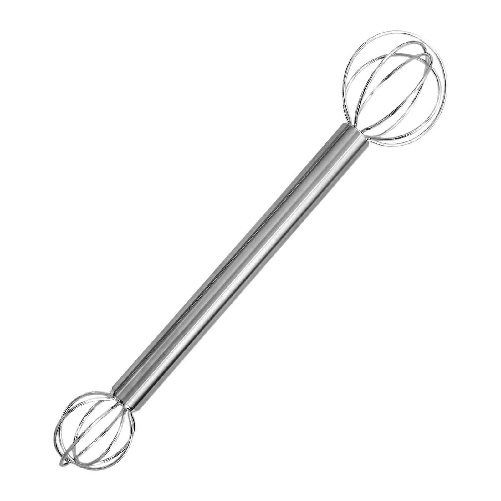 Stainless Steel Egg Whisk with DoubleHead Design, Ergonomic Grip for Baking and Cooking