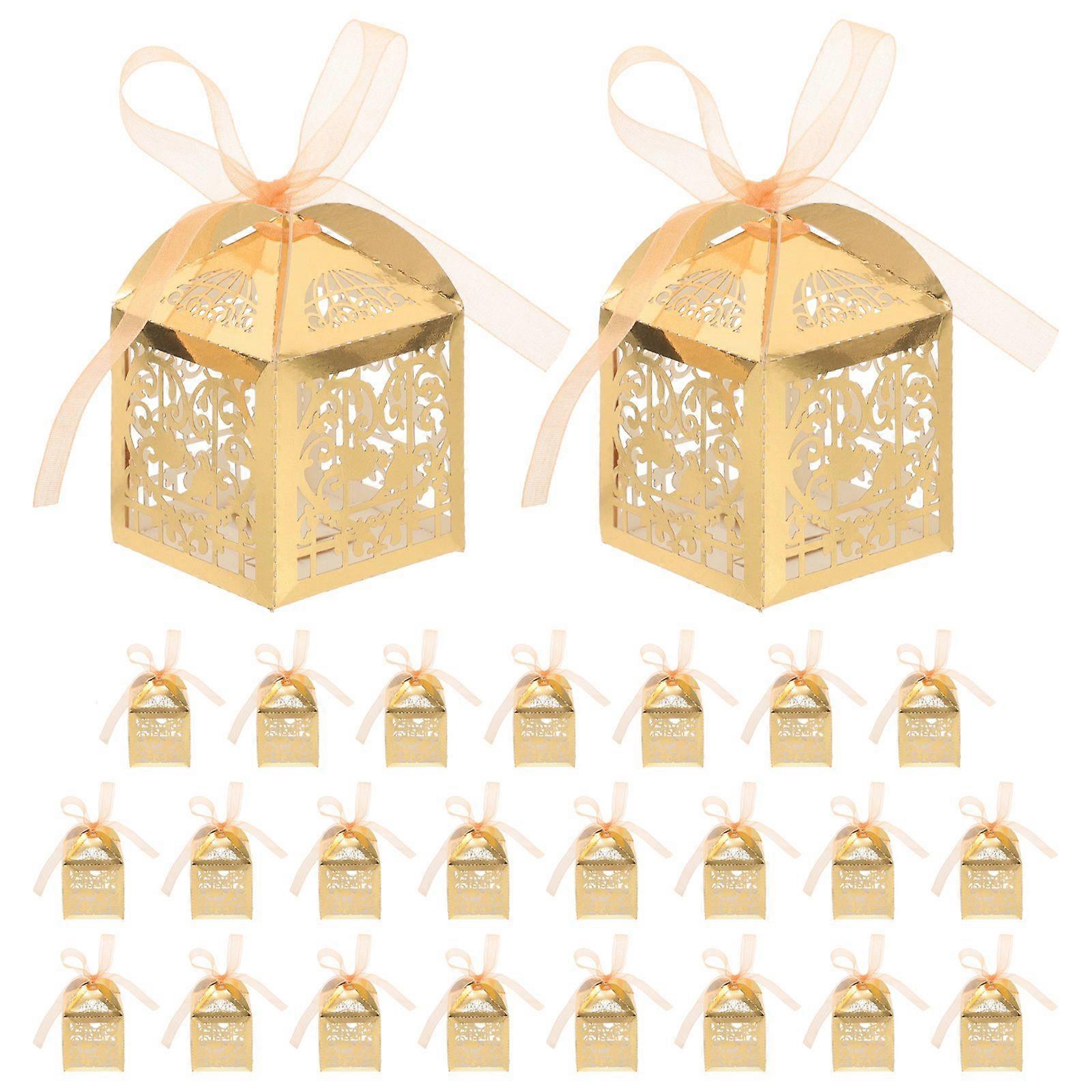 25pcs  Hollow Candy Packaging Boxes Small Sweets Boxes Wedding Candy Boxes Retro Boxes