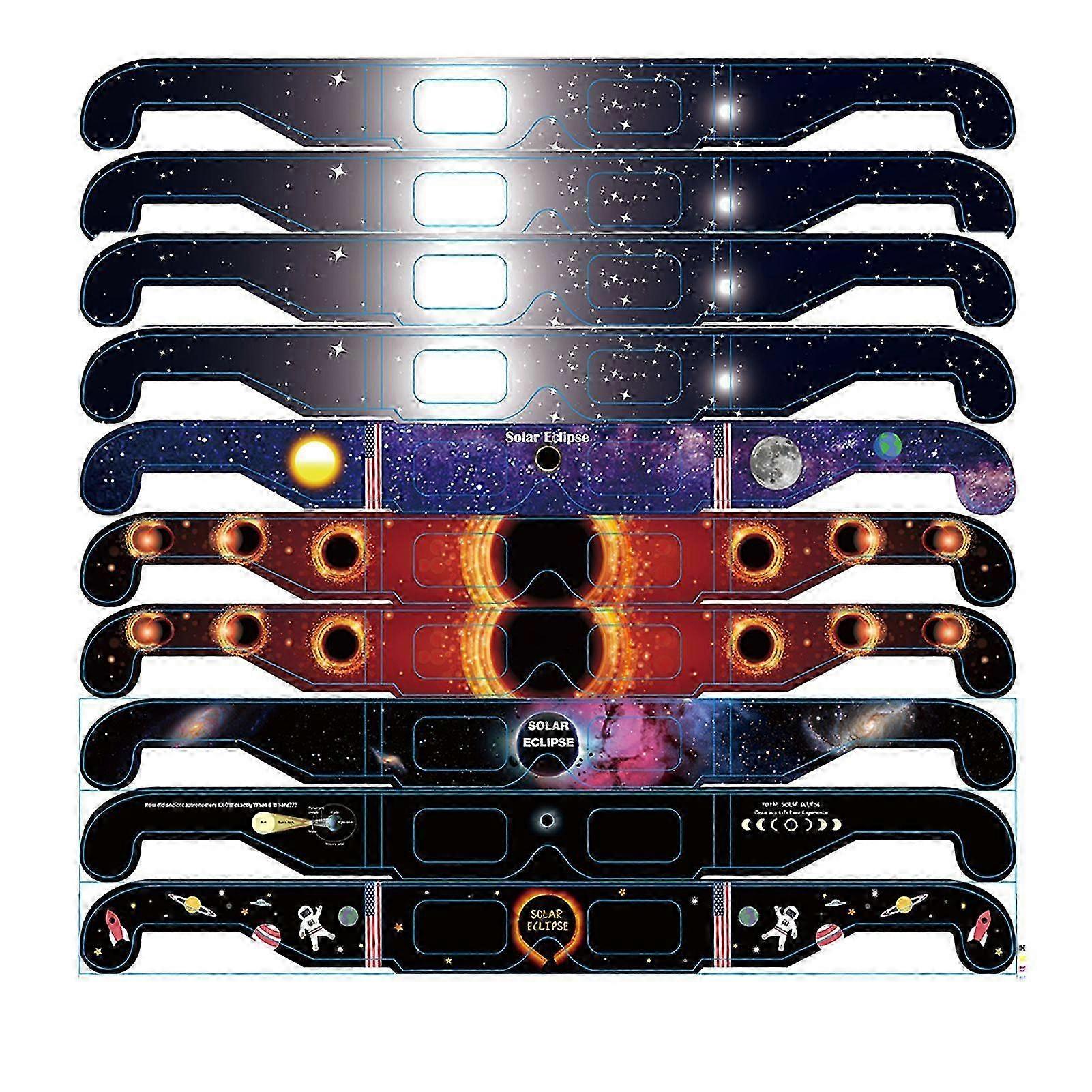 10 Pack Solar Viewing Glasses with Plastic Frames for Safe Eclipse Observation
