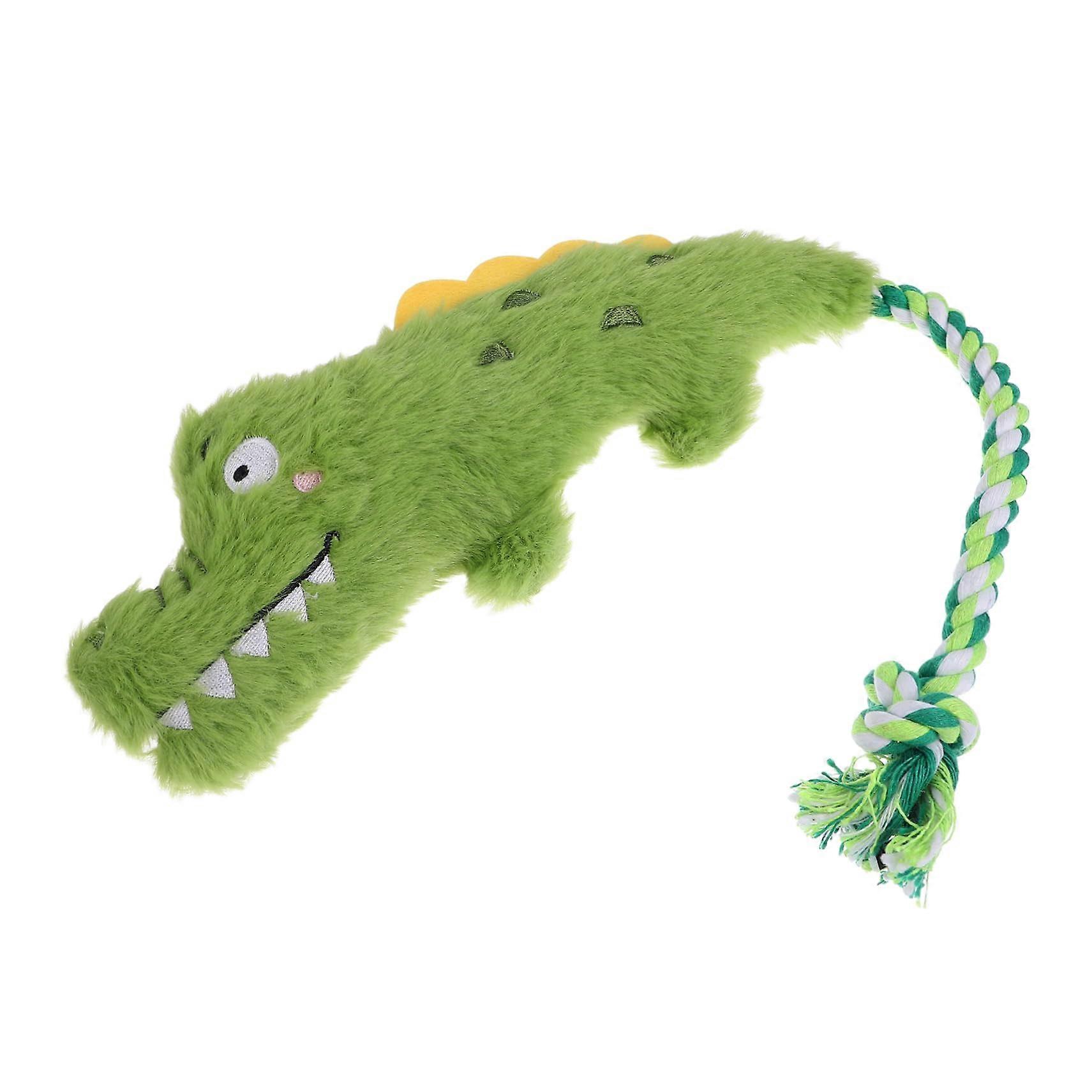 Dog Squeaky Toy Plush Alligator Design for Small Medium Large Dogs Interactive Chew and Play