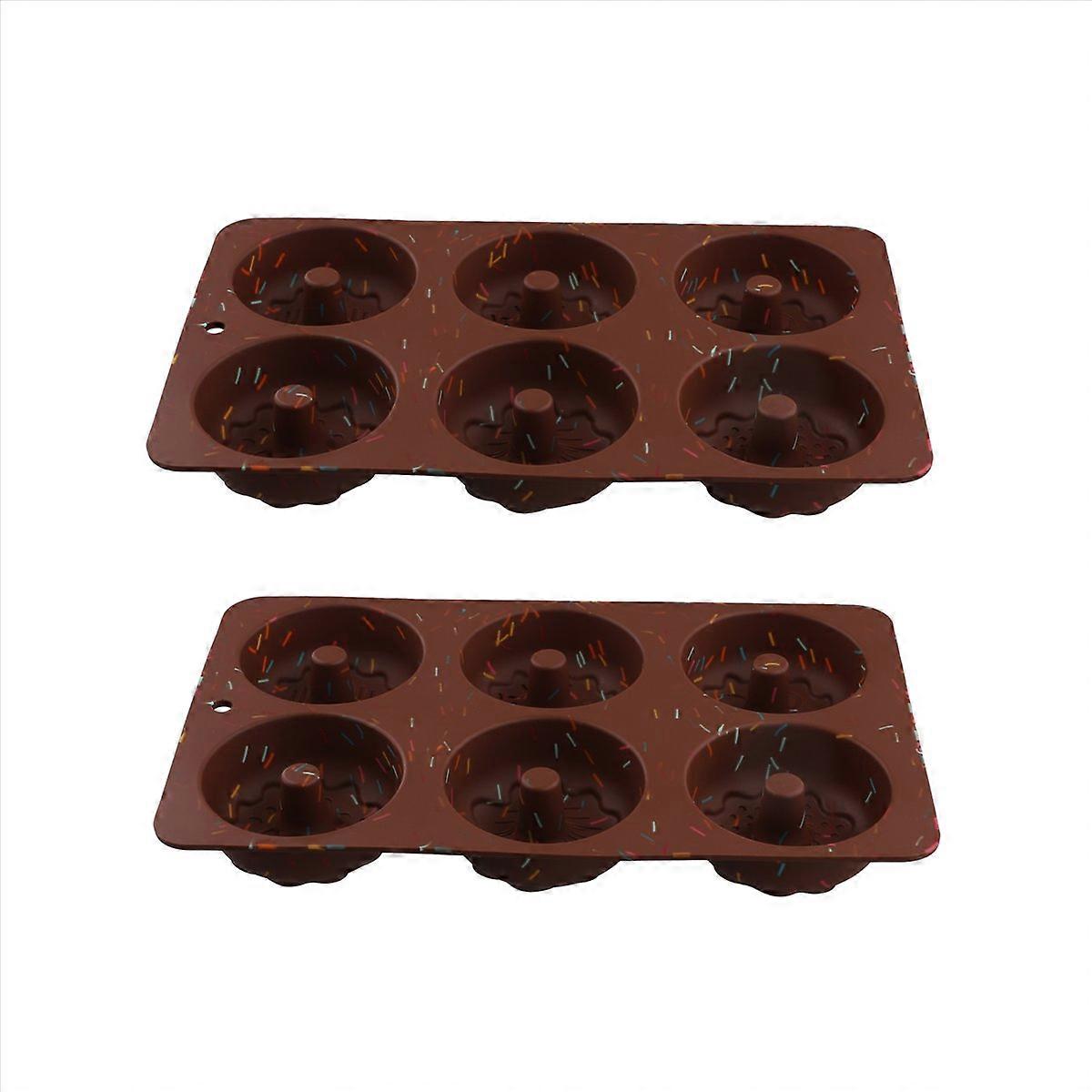 2 Pcs Mini Cake Pan, 6-Cavity Fluted Tube Cake Pan
