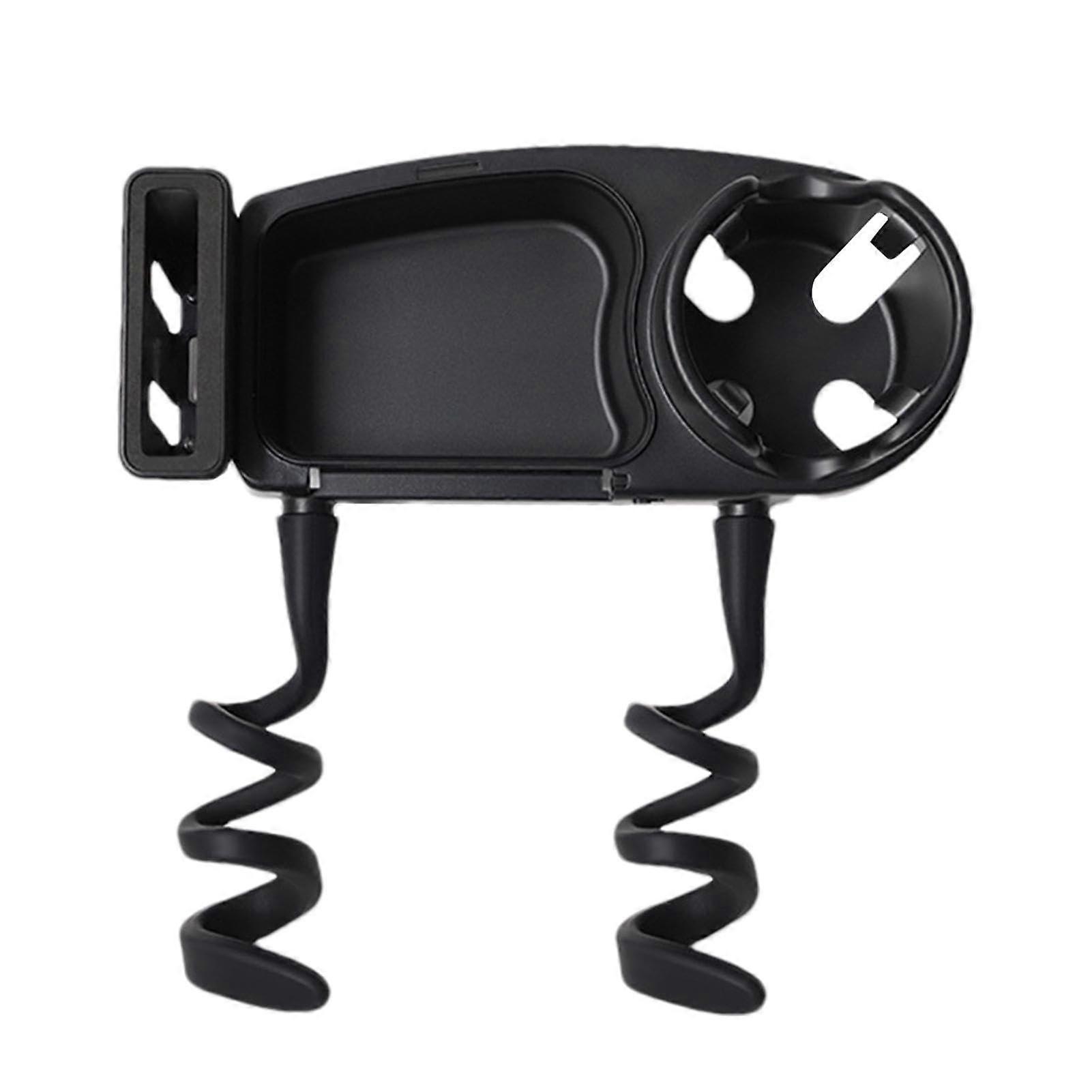 Universal Stroller Snack Tray with Rotating Double Tray and Secure Cup Holder for Prams and Buggies