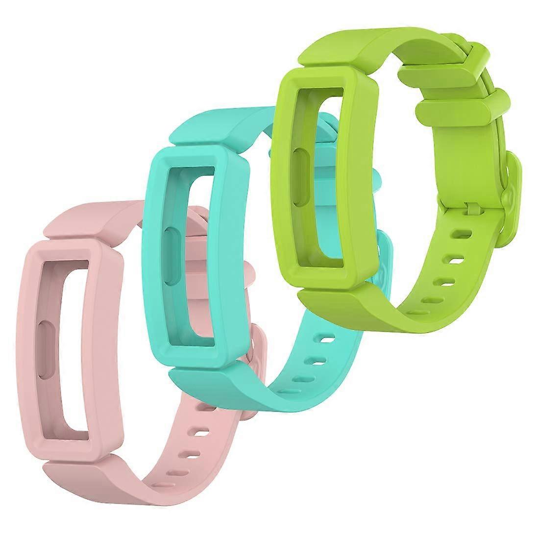 Adjustable Soft Silicone Tricolor Sport Strap Replacement Wristband 3 Pack for Fitbit Ace 2