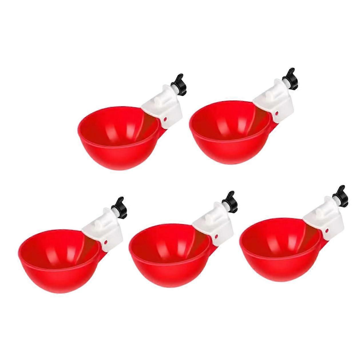 5pcs Automatic Chicken Waterer Cups for Poultry Easy Install Durable Plastic Feeder Bowl