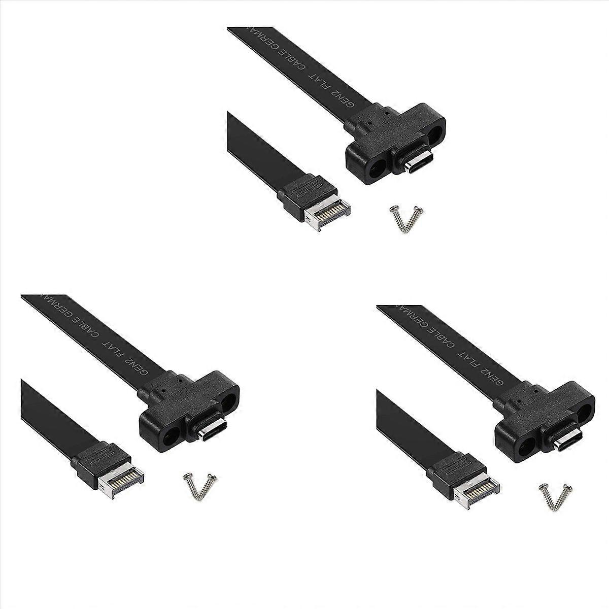 3X USB 3.1 Front Panel Type E to Type C Extension Cable ,Gen 2 (10 Gbit/S) Internal Adapter Cable,wi