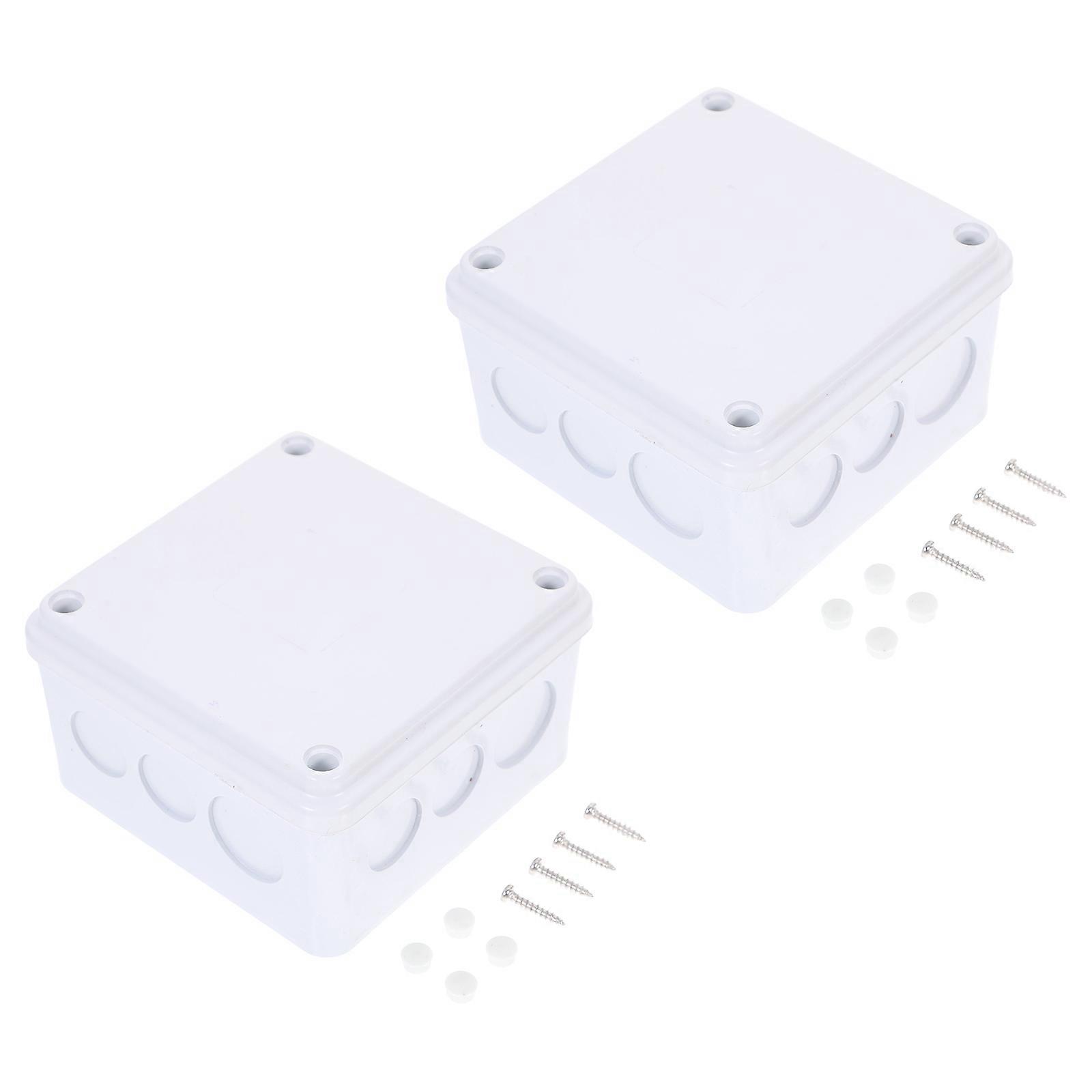 Waterproof Junction Box ABS Protective Box for 2Pcs Outdoor Electrical Use