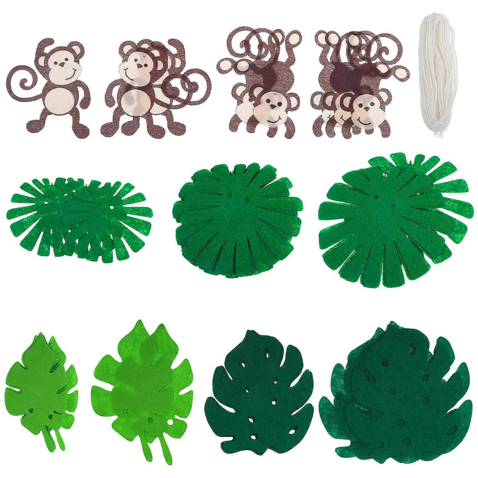 Monkey Cutouts Wall Decor for Party Use 2Set Tropical Jungle Decorations