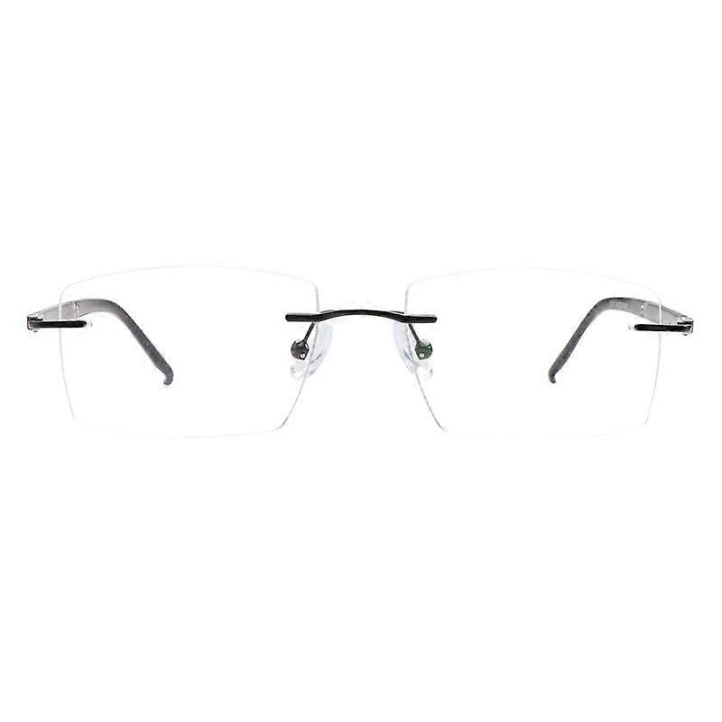 Blue Light Blocking Computer Glasses for Small Face Lightweight Metal Retro Frameless Black
