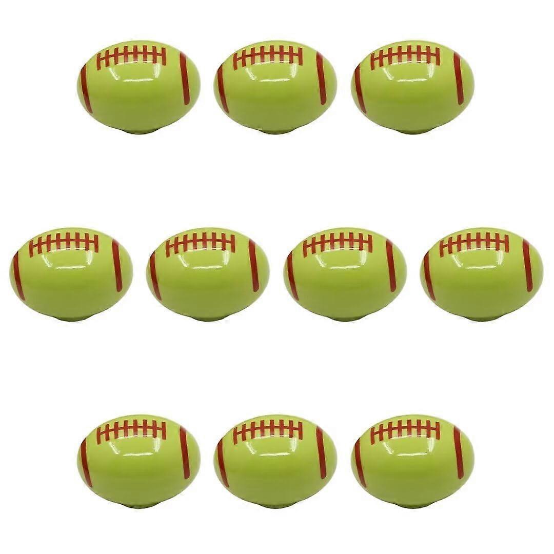 10 Pcs Green Ceramic Cabinet Knobs Decorative Single Hole Drawer Pulls for Kitchen and Dresser