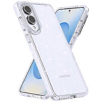 Clear Glitter Case for Samsung Galaxy 25 Edge, AntiYellowing Slim Cover with MilitaryGrade Drop Protection