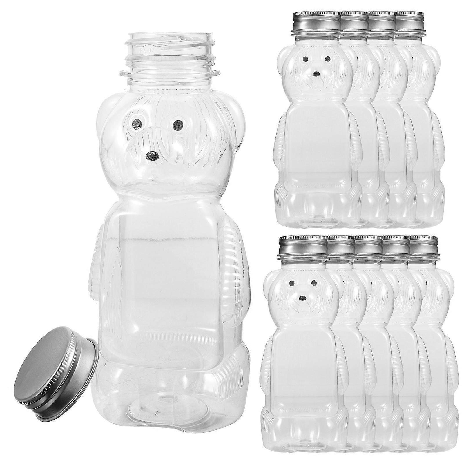 Small Bear Shape Bottle for Storage Use 10Pcs Clear Juice Containers