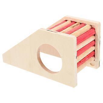 Cachette en bois pour hamster, maison avec échelle pour petits animaux, lot de 4, couleurs assorties