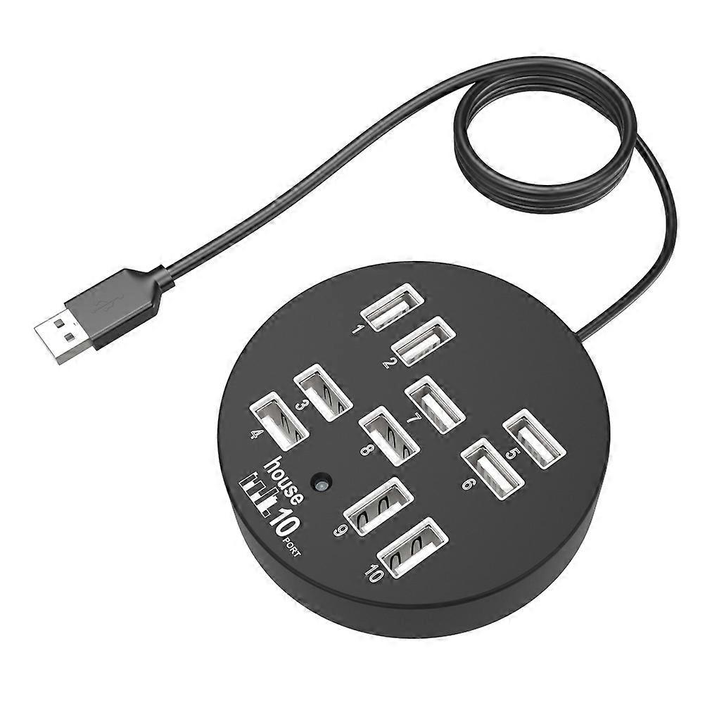 Hard Drive Data Cable USB Hub Extension with 10 Ports for Computer Usage