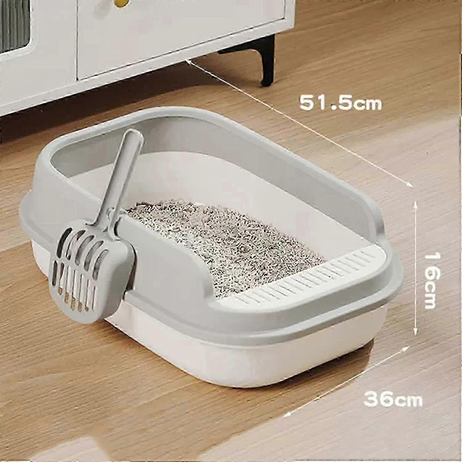 Half-entry litter tray with litter scooper