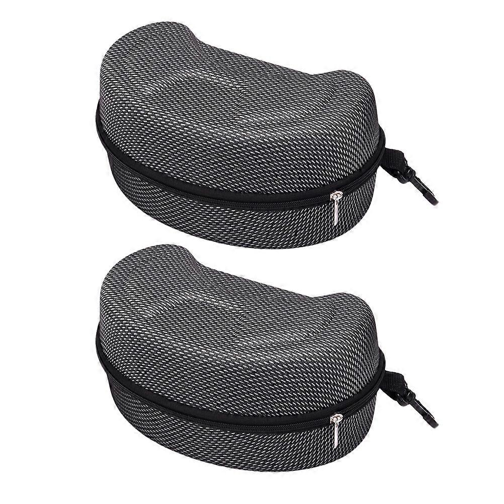 Motorcycle Goggles Case Large Hard Shell for Protective Storage 2Pcs Black
