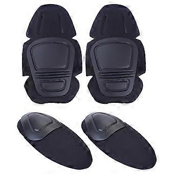 Sports Knee and Elbow Guards Set Knee and Elbow Protective Pad for Adult Teen Cycling Hunting Hiking Outdoor Activity  Black