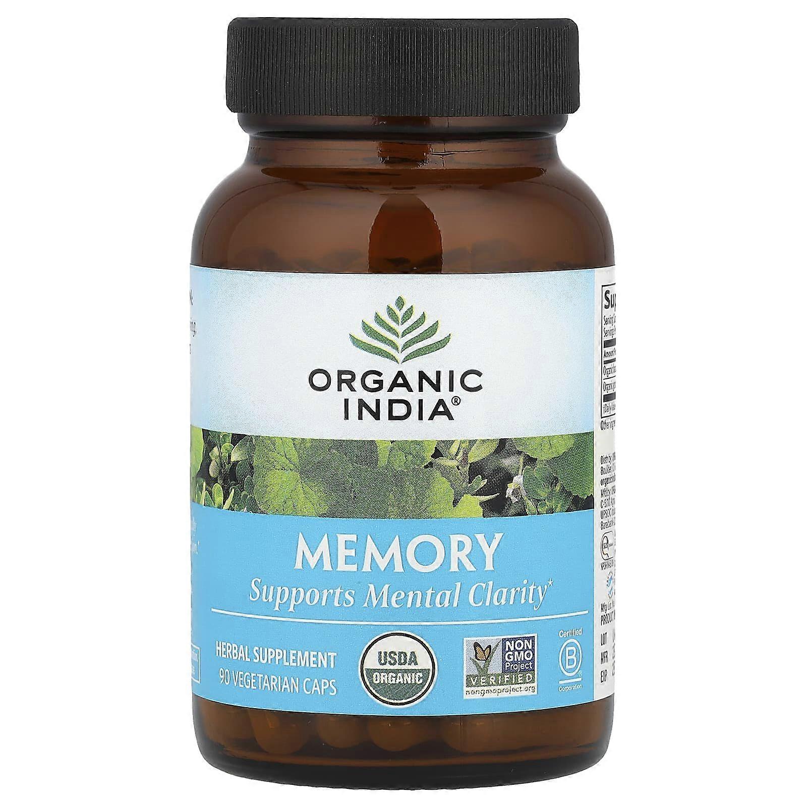 Organic India, Memory, 90 Vegetarian Caps