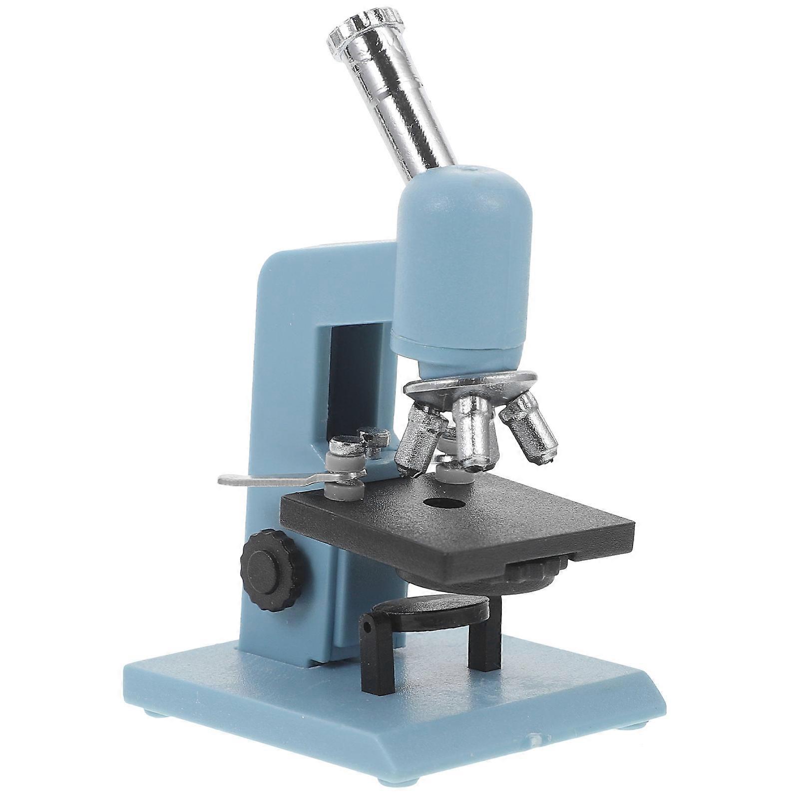 Dollhouse Microscope Model for Decoration Blue Plastic Miniature Simulation