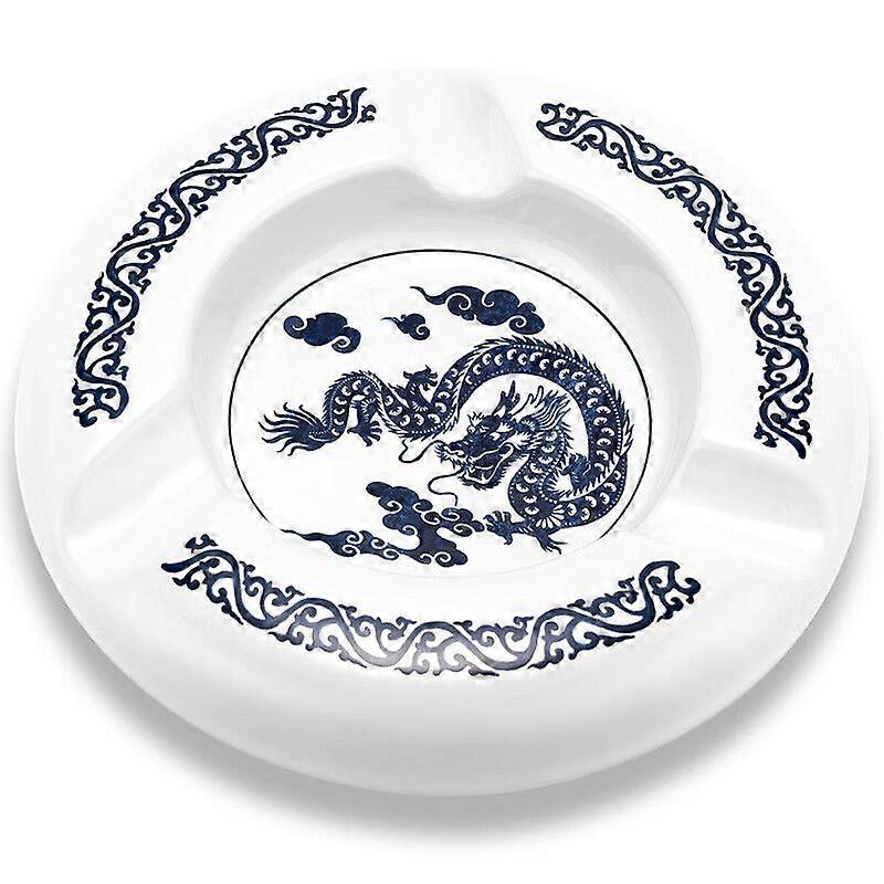 Cigar ashtray with ceramic pattern, large caliber smoke groove