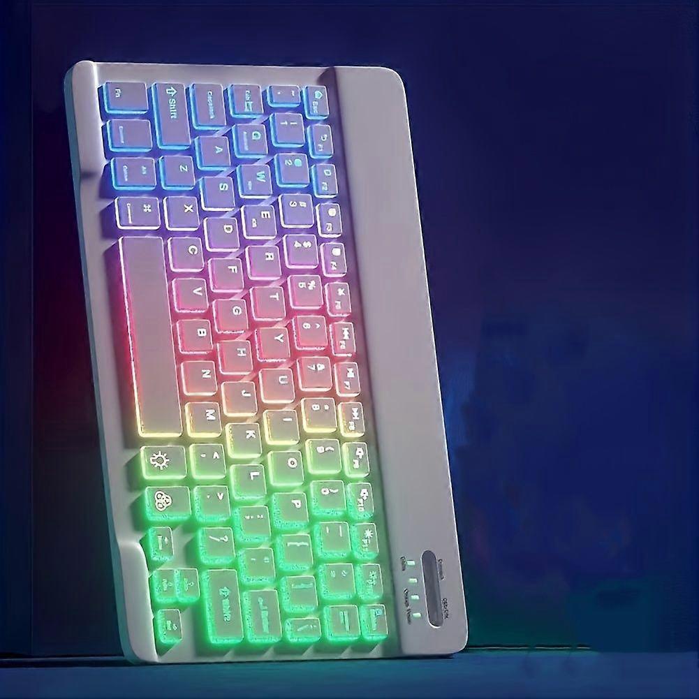 Wireless Keyboard Rechargeable For Phone Tablet, Backlit Keyboard For Android IOS Windows