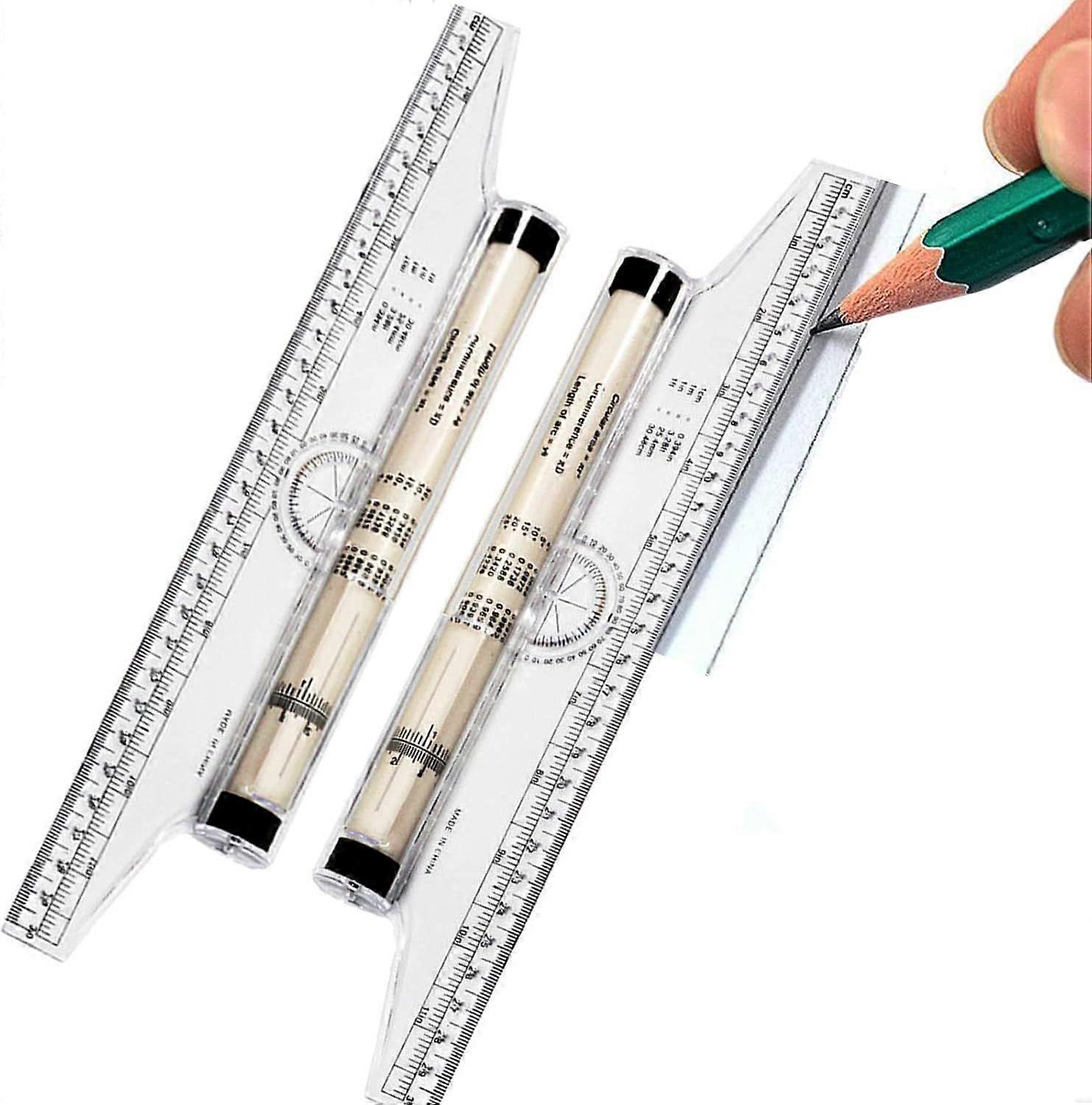 Pieces 30cm Rolling Parallel Ruler, Multi-Purpose Roller Ruler, Plastic Rolling Parallel Ruler, for Measuring Drawing Design